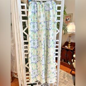 Y2K style floral wide leg pants